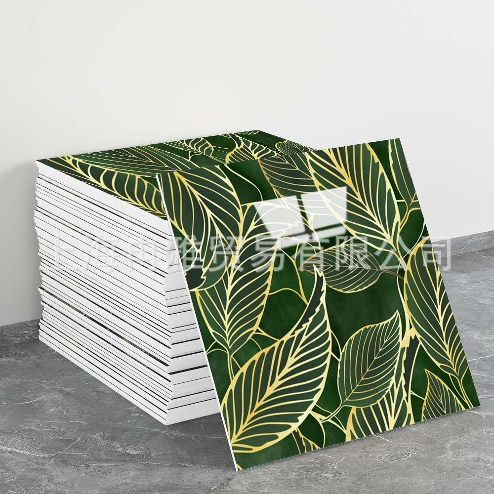 跨境外贸仿大理石鎏金3d墙面翻新装饰贴纸防油防水墙纸自粘瓷砖贴