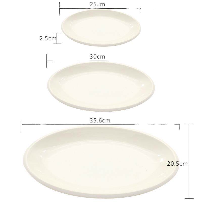 A5 White Imitation Porcelain Fish Plate Dan Plate Oval Flat Plate Foreign Trade Plastic Plate Hot Pot Lettuce Plate melamine Tableware Plate