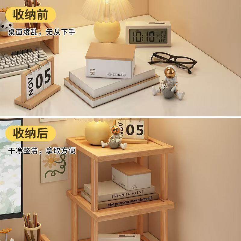 Storage Rack, Small Shelf on the Table, Desktop Multi-Layer Storage Rack, Practical Simple Bookshelf, Countertop Display Shelf, Wooden Rack