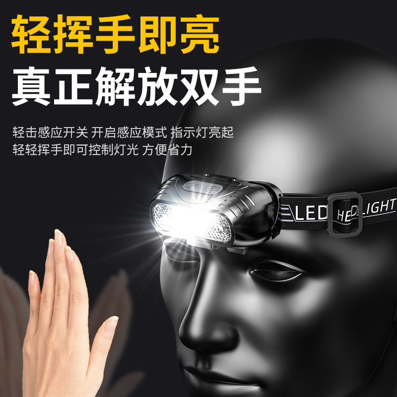 Strong Light Headlamp for Fishing, Special Sensor, Ultra-Long Battery Life, Hat Clip Lamp, Flashlight, Ultra-Bright Rechargeable Head-Mounted Clip-On Night Fishing