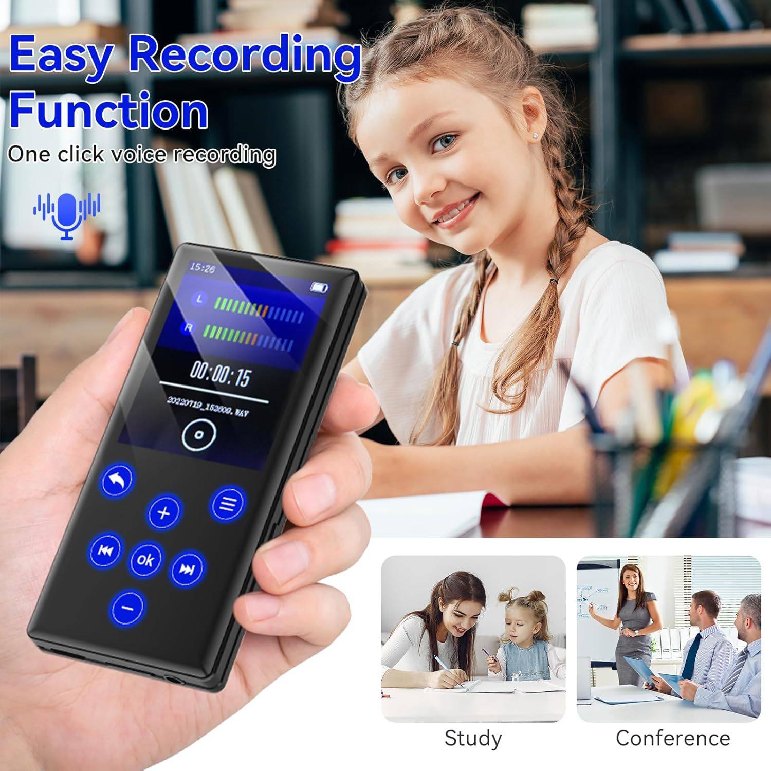 2026 New Popular Bluetooth Mp3/P4 Player External Speaker Radio Music E-Book Memory Playback