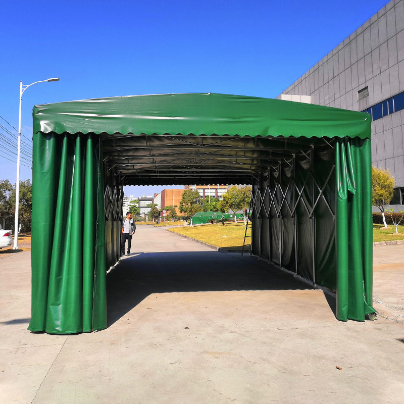 仓库推拉棚伸缩雨棚户外工厂过道遮阳棚雨棚防防暴雨