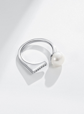 戴拉时尚气质法式淡水珍珠戒指