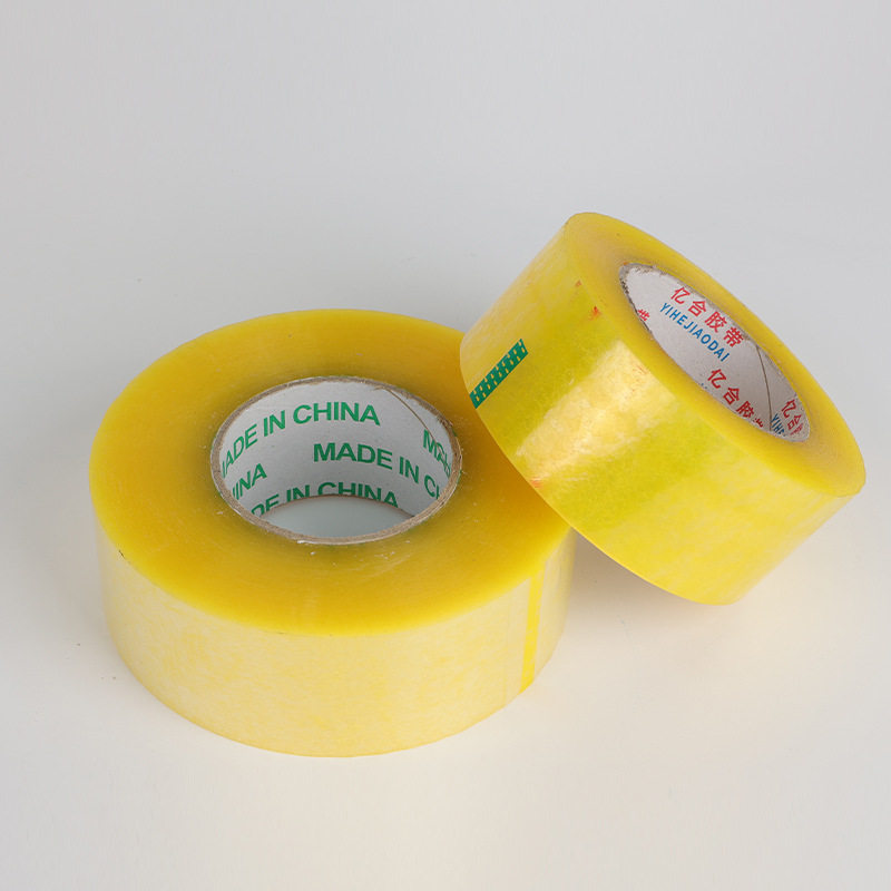 Wholesale Transparent Tape for Packaging, E-Commerce Express Logistics Tape, Whole Box of Wide Tape, Large Roll Sealing Yellow Tape
