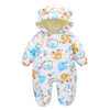 New Baby Jumpsuit Newborn Down Cotton Hooded Coat Thickened Climbing Clothes Baby Winter Cotton Coat