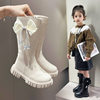 Girls' Velvet Warm Boots 2025 Winter New Korean Style Fashionable Kidsren's Princess Soft-Soled Fashionable Long Cotton Boots