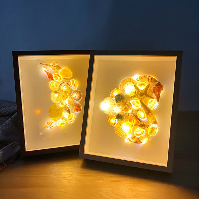 Conch shell collection light picture frame hollow photo frame little red book DIY creative dried flower decorative frame decoration wholesale