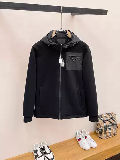 1.1 Correct Version 24 Autumn/Winter Pra Pujia Nylon Pocket Triangle Logo Blcg Stand Collar Work Jacket for Men and Women