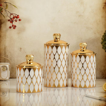 Cross-Border Desktop Cereal Sealed Jar Round Pet Plastic Rhombus Kitchen Moisture-Proof Snack Storage Jar with Lid