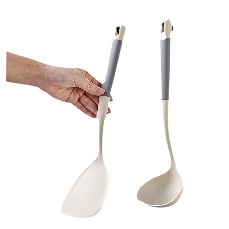 Factory in stock silicone spatula high temperature resistant silicone kitchenware suit home cooking non-stick spatula silicone soup spoon