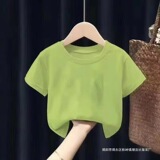 Летние футболки с короткими рукавами для мальчиков, для воспитанников детских садов, для детей среднего возраста, однотонные топы с короткими рукавами, детские летние нижние рубашки