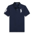 Polo shirt-navy blue and white label