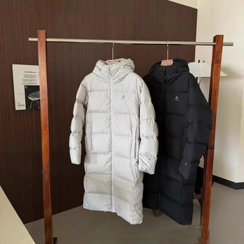 Kaiajiale Stone Outdoor Mountaineering Long down Jacket for Men and Women, Thickened for Warmth and Cold Resistance, Over-The-Knee 800 Fill Power Goose down Jacket