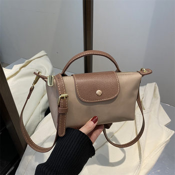 Fashion Color-Blocking Small Square Bag 2024 New Niche Mini Handheld Dumpling Bag Crossbody Bag for Women