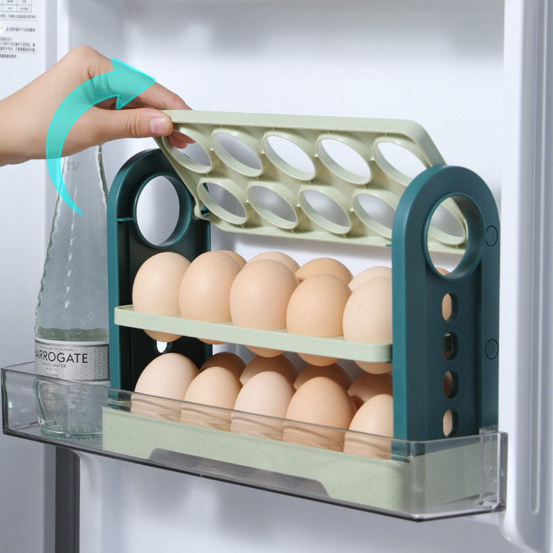 Egg rack refrigerator side door storage flip egg holder refrigerator storage box food grade fresh-keeping box egg storage box