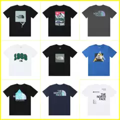 Original North Face Loose T-Shirt 260g Unisex Couple Trendy Printed Loose Fashion Versatile Short Sleeve