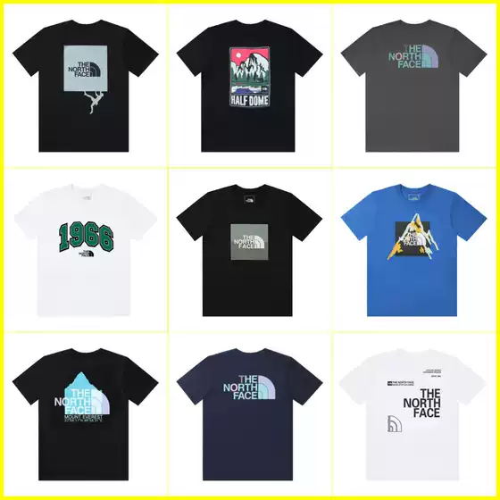 Original North Face Loose T-Shirt 260g Unisex Couple Trendy Printed Loose Fashion Versatile Short Sleeve
