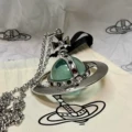 Large silver mint green (20mm)
