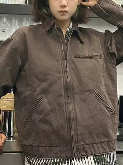 Detroit Workwear Jacket - Vintage Harrington Jacket for Men and Women, American Retro Style