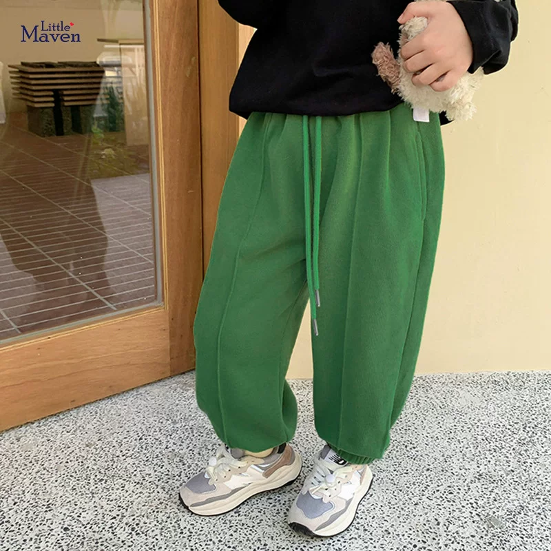 Thickened Fleece-Lined Kids' Long Pants, Winter Thermal Boys' Loungewear Trousers