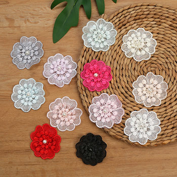 New single 7cm multi-color three-layer three-dimensional flower lace DIY accessories wedding dress skirt underwear lace wholesale