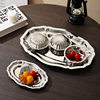 304 Stainless Steel Oval Lace Plate Russian Food Snack Dessert Plate Fruit Plate Fine Cake Tray