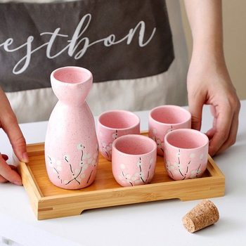 Japanese-style Liquor Tinker Ceramic Dispenser Small Wine Cup Household Restaurant Wine Glass Japanese-style Burning Wine Pot Yellow Wine Drinking Cup