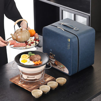 Outdoor Tea Brewing Set for Home Indoor Use, Including a Tea Brewing Stove, Electric Ceramic Stove, and Kettle with Logo