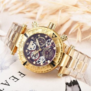 2020 Hot Sale AliExpress High Quality Foreign Trade Large Dial Steel Band Quartz Men's Watch