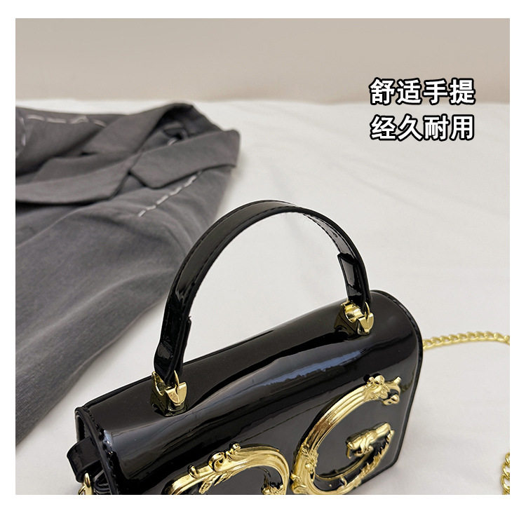 Cross-Border Patent Leather Hand-Held Fashion Women's Bag Chain Crossbody Bag Hand-Held Dinner Bag Fashion Catwalk Bag 6 O1CN01WQR2ms2G0X5GTtXtH !!2220381628953 0 cib