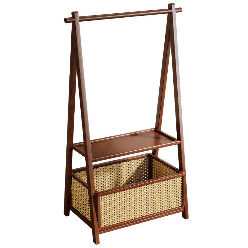 Floor-Standing Home Bedroom Clothes Rack Solid Wood Multi-Functional Simple Clothes Storage Storage Coat Rack