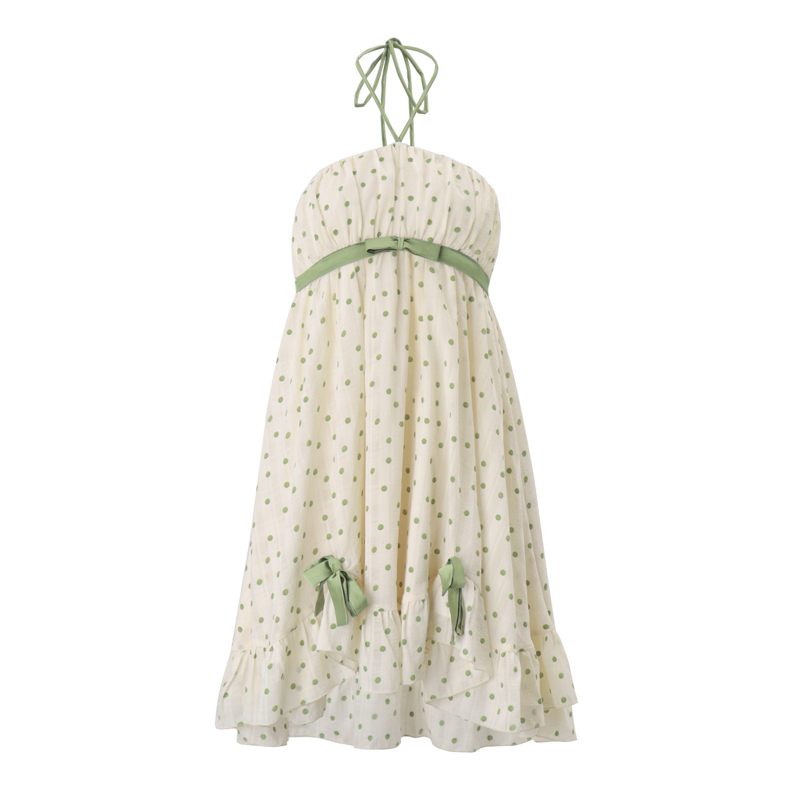 French Style Off Shoulder Polka Dot Chiffon Dress Loose Fit Vacation Ready Summer Wholesale Available