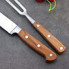 Rosewood Handle Stainless Steel Barbecue Knife and Fork 2-Piece Set Outdoor Steak Grilled Sheep Set Tool