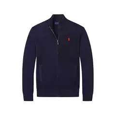 Knitted Knitwear Stand Collar Full Zipper Cardigan Knitwear Men's Spring & Fall New Embroidered Pony Logo Knitwear Men's Jacket