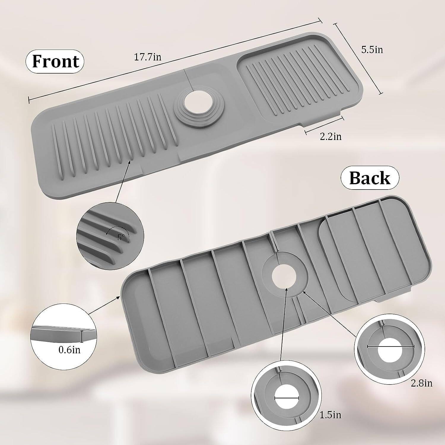 Wow Cross-Border Silicone Faucet Splash Pad Bathroom Kitchen Mat Anti-Splash Drain Pad Faucet Waterproof Thickeneding