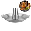 Stainless steel roast chicken plate barbecue plate removable round cone baking plate outdoor picnic BBQ barbecue utensils