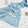 One order embroidery Name pure cotton knitted wool Blanket Name Knit Blanket