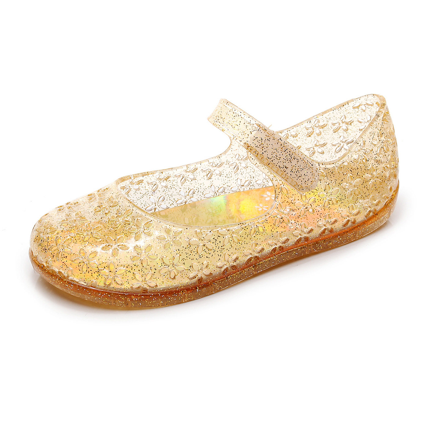 Cross-border new girls' jelly sandals colorful closed toe simple Princess beach shoes baby PVC sandals wholesale