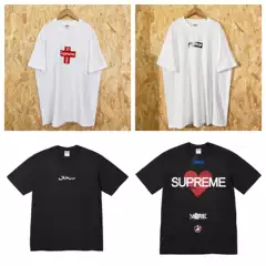 26S New Super Cotton Loose Short-Sleeved T-Shirt with Classic Lettering and Paisley Pattern Bogo, Same Style for Men and Women