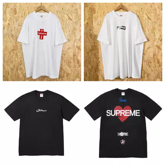 26S New Super Cotton Loose Short-Sleeved T-Shirt with Classic Lettering and Paisley Pattern Bogo, Same Style for Men and Women