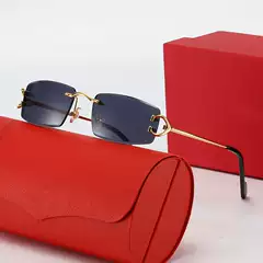 European and American Cross-Border Fashion Cut-Edge Light Luxury Rimless Sunglasses High-End Square Sunglasses New Kajia Y-Shaped Glasses