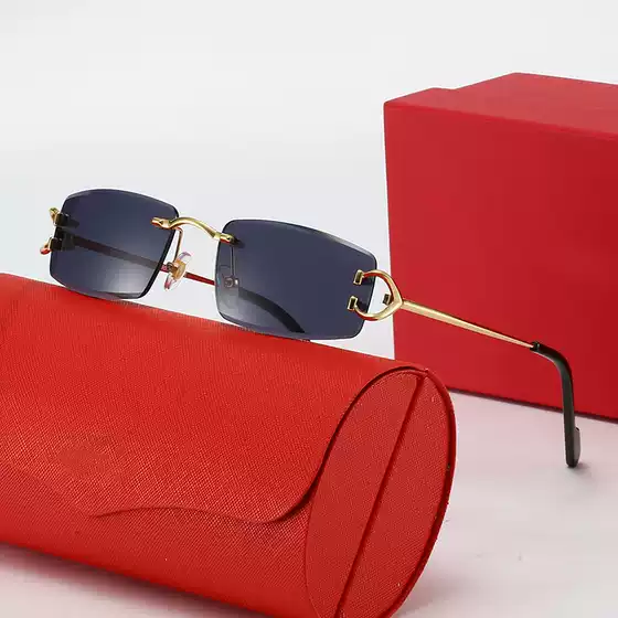 European and American Cross-Border Fashion Cut-Edge Light Luxury Rimless Sunglasses High-End Square Sunglasses New Kajia Y-Shaped Glasses