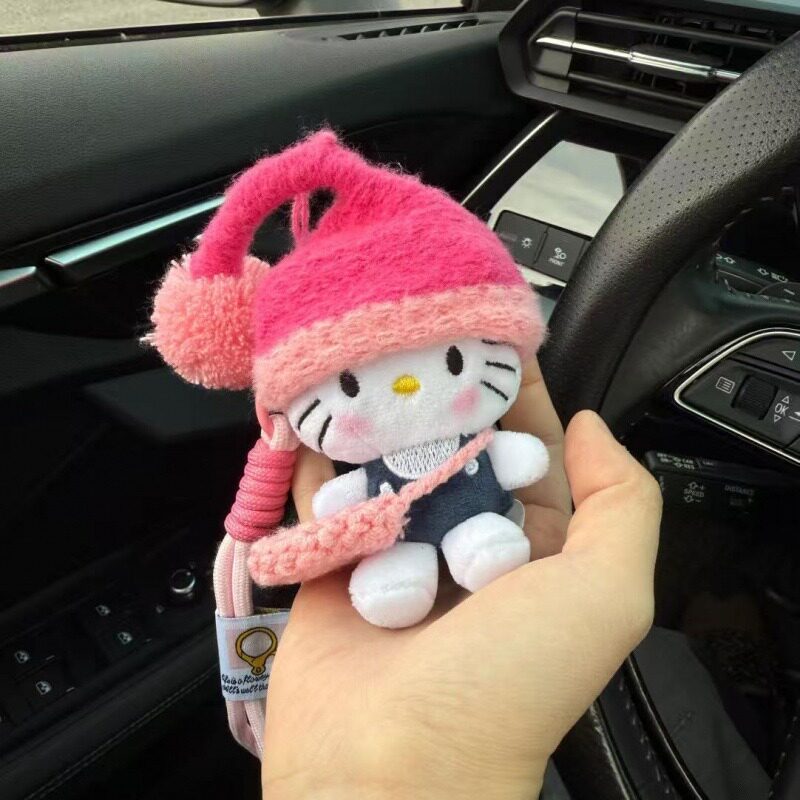 Новый плюшевый котенок плюшевый кулон кукла кукла сумка кулон Hello Kitty брелок для ключей от автомобиля Изображение 1