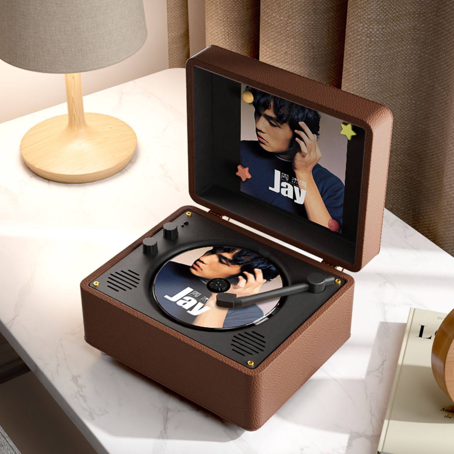 Cross-Border Export Meiling M525I Retro Cd Player Pink Leather Creative Album Cd Bluetooth Audio