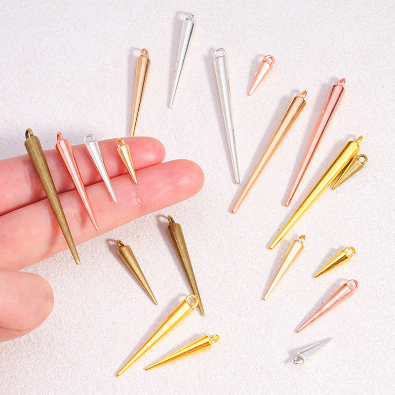 哥特风DIY合金饰品配件古银色锥子挂件手链项链水滴吊坠跨境热销