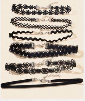 Europe and the United States 2023 new cross-border neck chain lace clavicle chain six-piece necklace choker collar factory direct sales