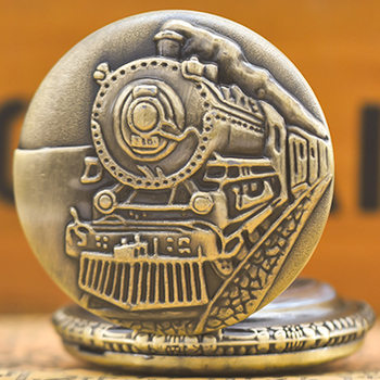 Supply of Retro Locomotive Men's and Women's Personalized Fashion Pocket Watch Wholesale Trendyy Large Watch Nostalgic Large Dial