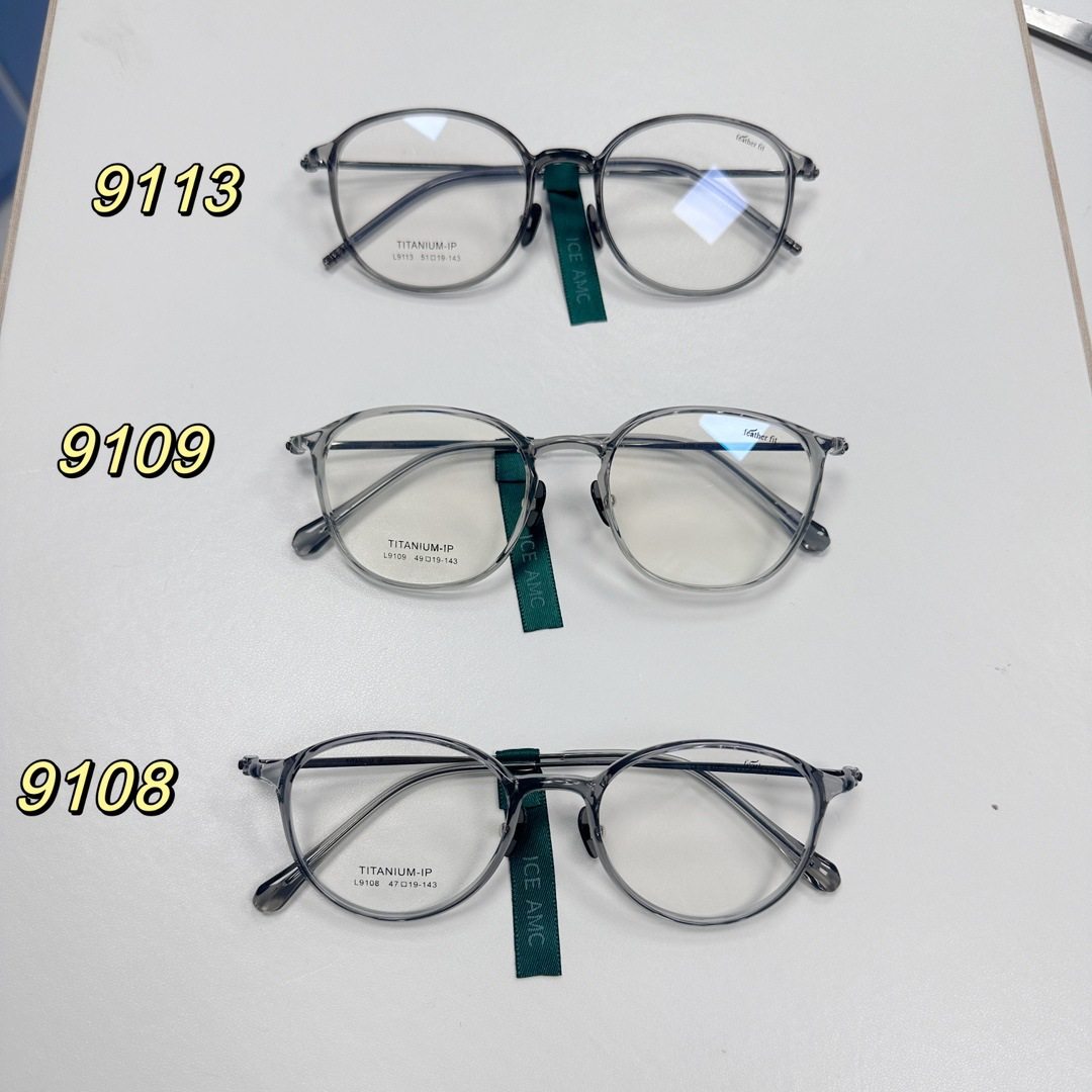 Internet Celebrity Vintage 9113/9101 Myopia Flat Glasses Decorative Glasses Frame Full Frame Plastic Titanium Glasses