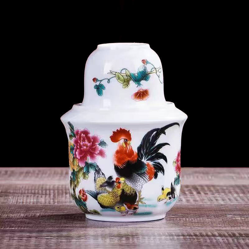 Ceramic Wine Warmer, Wine Glass, Wine Kettle, Household Heated Wine Kettle, Wine Warmer, Wine Divider, Yellow Wine Cup, Wine Set