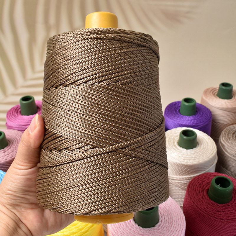 Light body ice silk thread ice twine summer sun hat hand woven diy hook bag cushion blanket hollow bright silk coarse wool